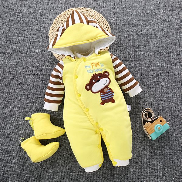 

baby clothing baby jumpsuit romper baby thicken winter outing clothes newborn clothes a generation of hair, Blue