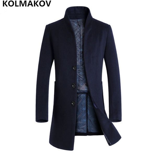 

2018 fashion mens woolen coat business casual windbreaker slim fit coats men business outwear classic trench coat, Black
