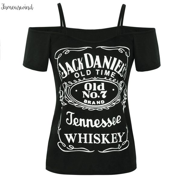 

сексуальная футболка спагетти ремень письмо печать с плеча топы лето женщины повседневная рубашка с коротким рукавом тройник ws6358v, White