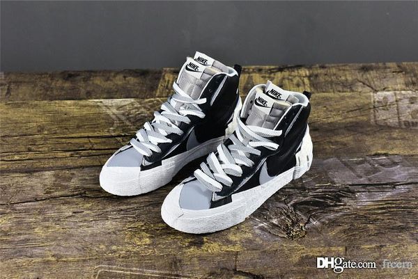 

nbmsbg 2020 горячая продажа хорошее качество повседневная обувь blazer mid ld sacai черный серый белый воле серый черный дизайнер обуви bv00