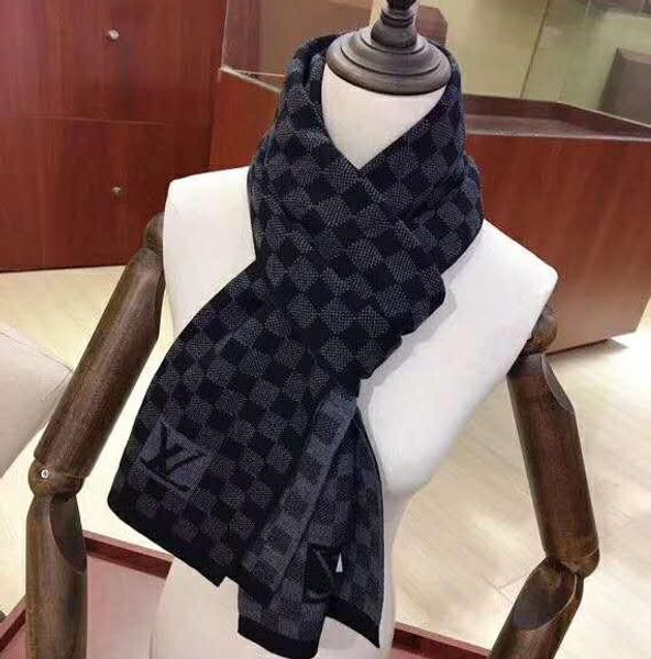 

высокого класса мужской кашемировый шарф классический плед кашемировый шарф мягкий вязаный кашемировый бренд шарф 180*30 см, Blue;gray