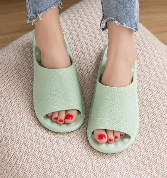 

summer black and green home slippers indoor sandals couple women sandals non-slip indoor shoes pantoufle femme #ss