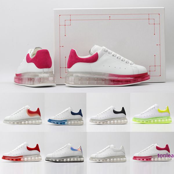 

2020 new leather cushion crystal luxury women brand men white running shoes red womens mens low cut flatform designers sports sneakers