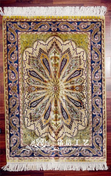 

3'x4.5' рука ткать мусульманский молитва ковер шелковый ковер турция дизайн восточный шелковый ковер пол
