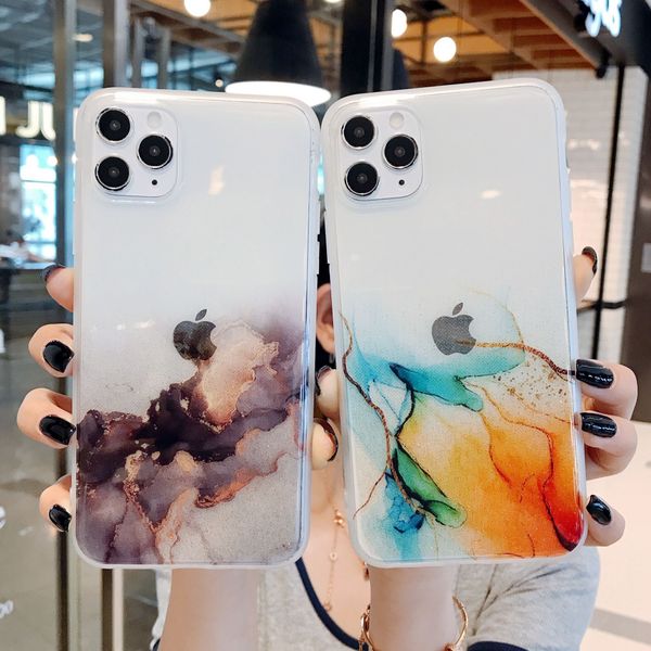 

new arrival colorful gilt phone case for iphone 11 pro xs max xr x 8 7 plus se 2020 electroplating mobile cover