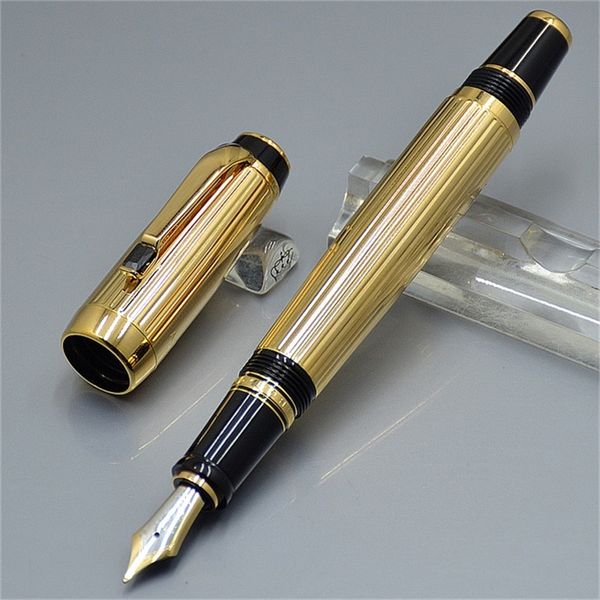 

Top High quality Bohemies Golden/Silver 14k Classical Fountain pen 4810 Nib Luxury School office supplies With MB Gem Germany Serial Number
