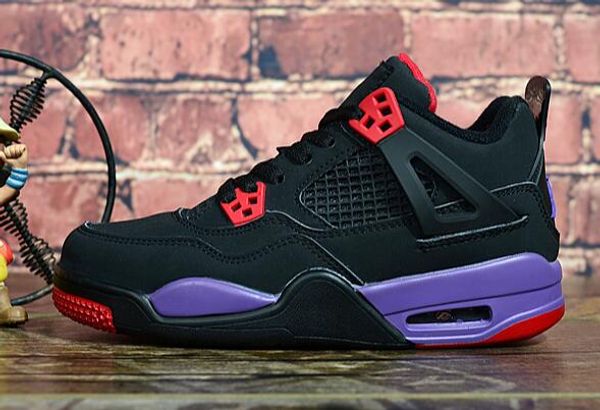 

новые моды мальчики девочки детская обувь 4s белый розовый черный синий желтый gym красный чикаго обувь кроссовки для младенцев малышей с ко, Black