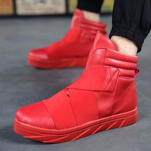 

new men flat high sneakers fashion breathable casual walking street shoes british hip hop shoes bota zapatillas hombre