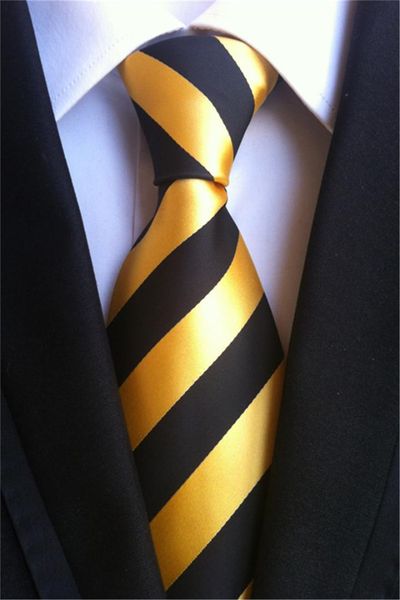 

scst brand corbatas 2017 new gravata 8cm slim mens wedding neckties gold yellow striped print silk ties for men tie black a031, Blue;purple