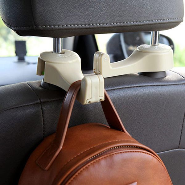 

universal car headrest hook 5kg max car back seat hanger with phone holder for bag handbag purse grocery cloth accessories