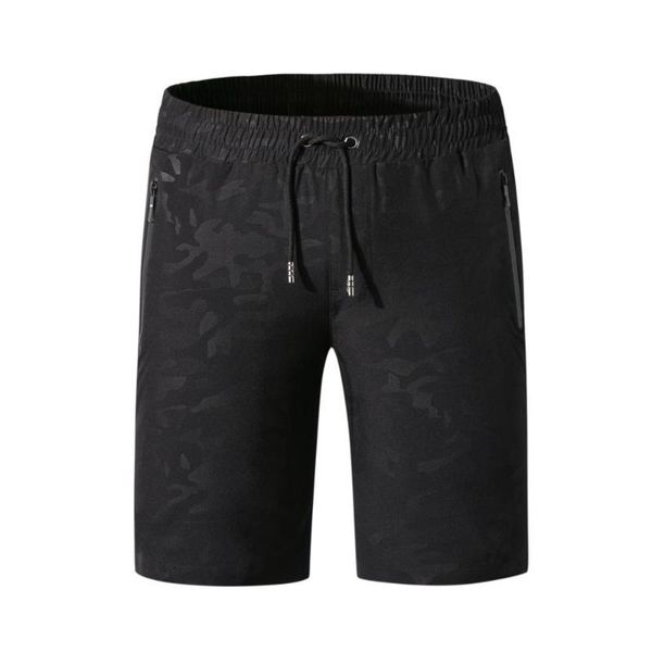 

pocket shorts men's solid summer beach shorts elastic waist casual quick dry running jogger man plus size trunks