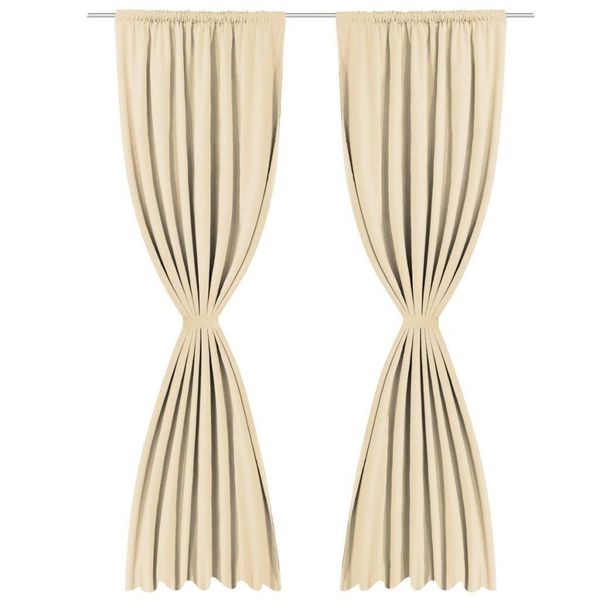 

usa in stock 2 pcs blackout curtains double layer 140x245 cm beige curtain new sell