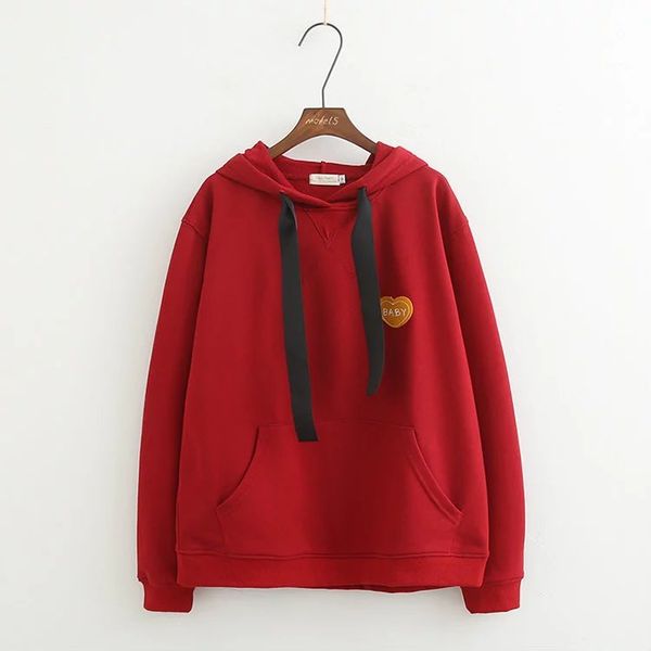 

spring autumn new women hoodies red long sleeve ladies loose pullover sweatshirts v, Black