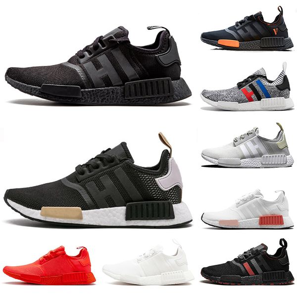 

super youth running shoes nmd r1 triple black beige red marble luxury designer sneakers men women size 36-45