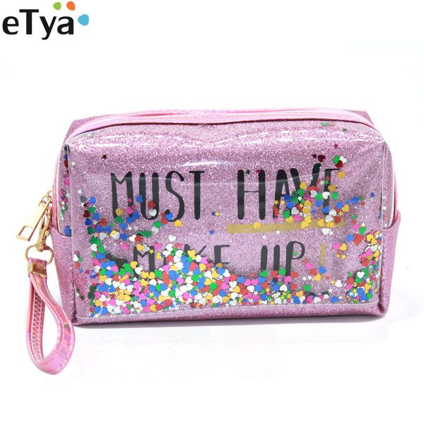 

etya cosmetic bags colorful bling fashion laser make up bags pvc makeup travel beauty toiletry organizer pouch hanbdags