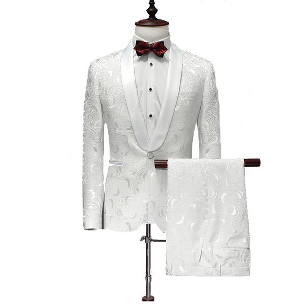 

mogu 2019 solid floral party men blazer suits slim fashion suit dj club singer dancer jacket wedding suit casual jacket men, White;black
