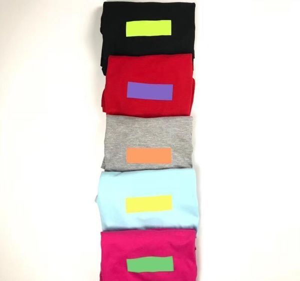 

18ss box logo fashion tee new trend candy colors t-shirt short sleeve cotton tee men women summer t-shirtxxlv, White;black