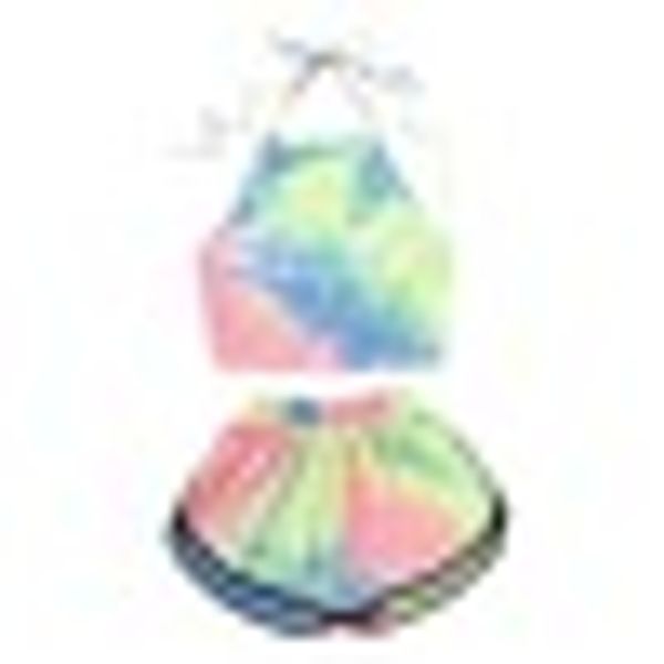 

new women summer holiday beach wear 2 pcs set colorful halter crop with shorts girls fashion summer wear #927, Gray