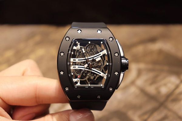

2019 оптовые роскошные часы, rm6101, резиновые ленты, механические часы мужские, водонепроницаемый, бесплатная доставка, Slivery;brown