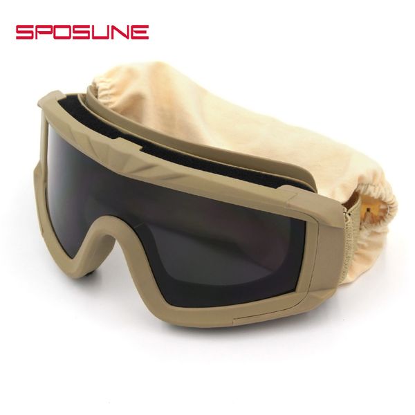 

tactical goggles safety shooting glasses army combat goggles3 lens motorcycle anti-fog windproof cycling glasse