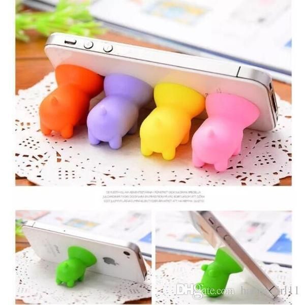

factory price good quality good quality pairs of cute pig mobile phone support portable bracket cell phones mounts multi color holder e402