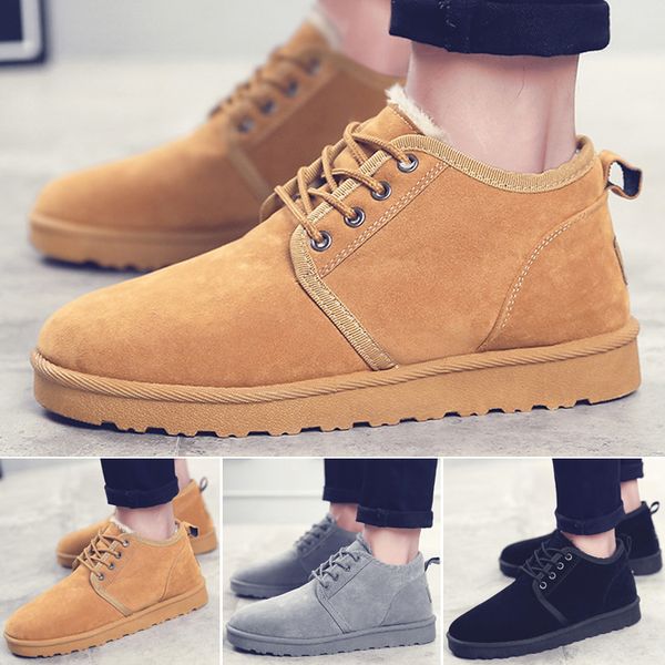 

2019 designer men women winter snow boots fashion australia classic half short bow boots ankle knee girl boy lady boot, Black