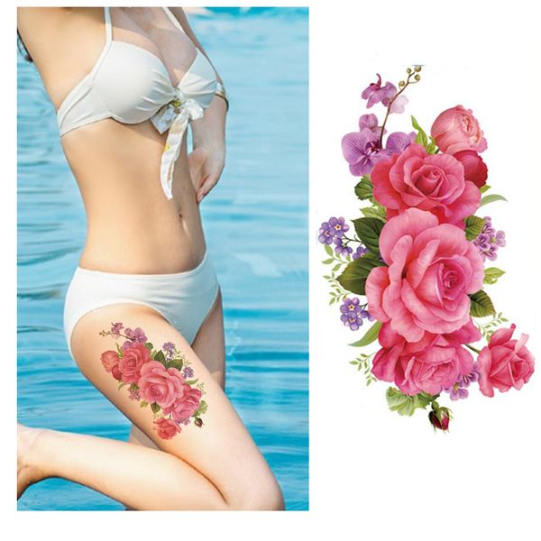 

fake tattoo sticker temporary 5pcs 3d waterproof beauty flower temporary diy stickers glitter tattoo arm hand body art tattoos