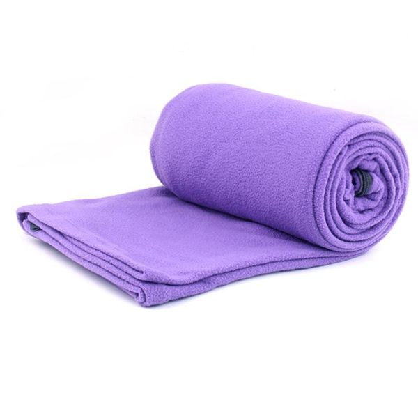 

multifunctional outdoor sleeping bag soft polar fleece camping travel blanket zipper lunch break quilt liner trip warm