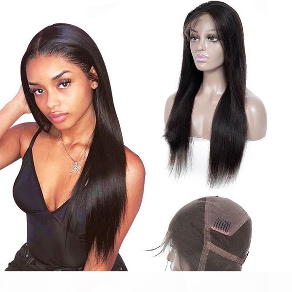 

brazilian virgin hair full lace wigs 10-32inch human hair wholesale full lace wig natural color hair products, Black;brown