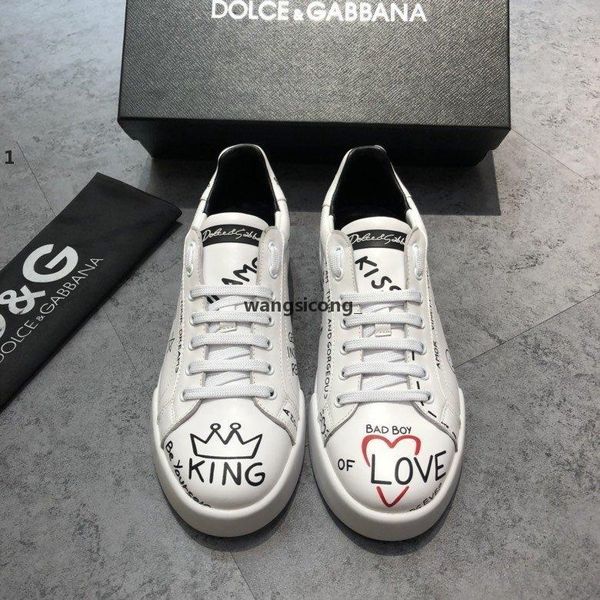 

luxury designer w27men's shoes luxury printing casual leather shoes sneakers flat walking mountaineering la, Red;white