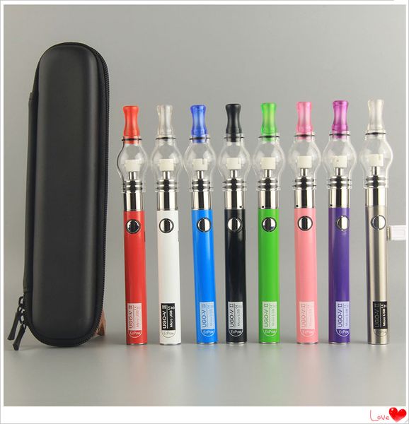 Hot Dab Pen Wax Vaporizzatore UGO-V II Starter Kit Glass Globe E Sigaretta Dry Herb Ecigs Wax Vape Pen Evod UGO 510 Thread Vape Battery