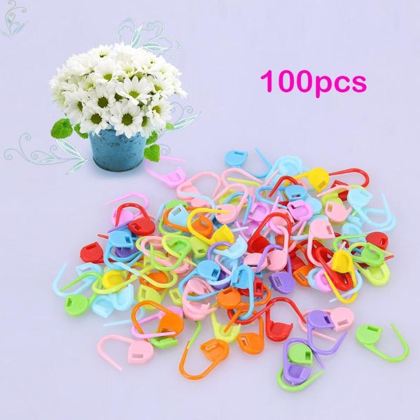 

100pcs/lot mix color plastic knitting tools locking stitch markers crochet latch knitting tools needle clip hook, Black