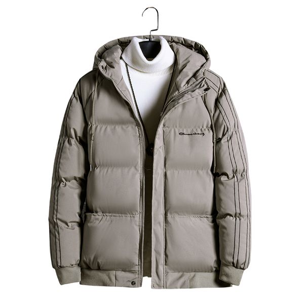 

2019 winter men's cotton coat jacket fashion ribbon casual hooded warm jacket men's pike coats men street clothing s-3xl, Black