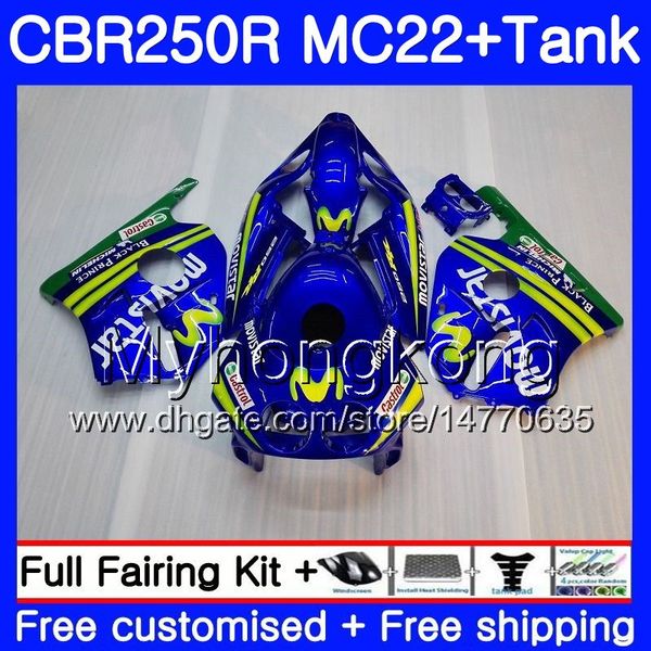 Injeção + Tanque Para HONDA CBR 250RR Movistar Azul CBR250RR 90 91 92 93 94 263HM.6 MC22 CBR 250 CBR250 RR 1990 1991 1992 1993 1994 Carenagem