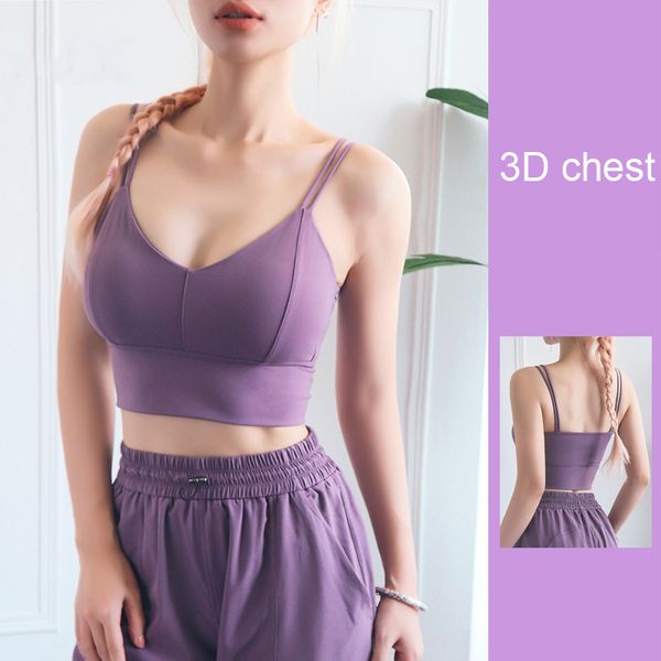

gym clothing 2021 double camisole sports underwear european and american female three-dimensional cup fashion beautiful back yoga bra, White;black