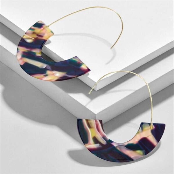 

dangle & chandelier pendant earrings girl ear round hoop elegant women acid circle resin acetic tortoiseshell, Silver