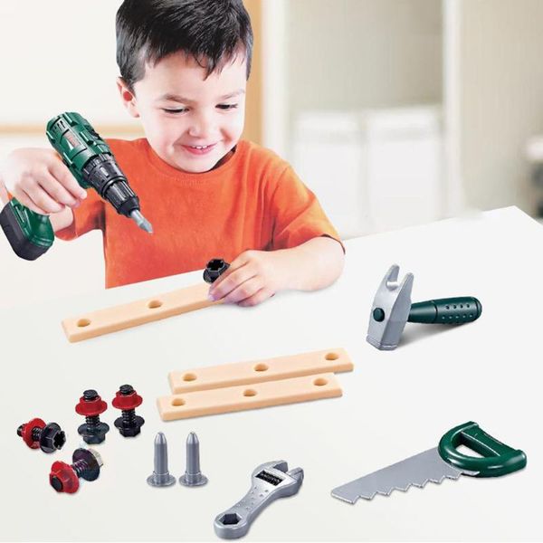 

16pcs kids tool set with power toy drill toy tool set pretend play construction kids gift pretend play construction #40