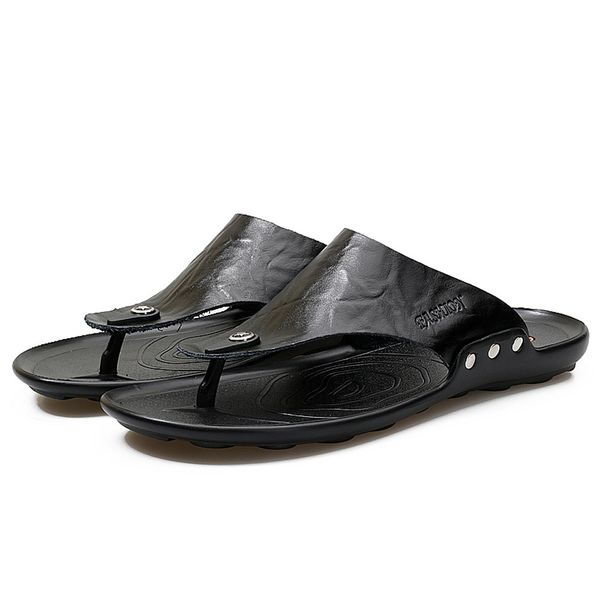 

sagace sandals men shoes mens sandals summer slippers men classic footwear casual slides beach shoes flip flops g0704#10, Black