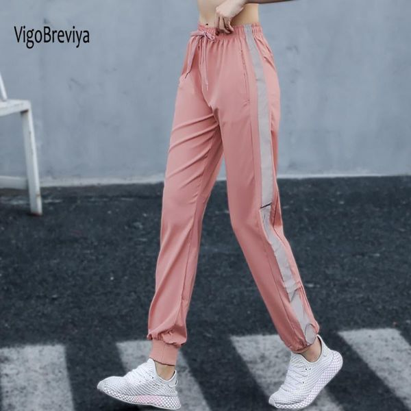 

vigobreviya women loose yoga pants female 2020 casual quick drying fitness workout long baggy pants running sports wear trousers, White;red