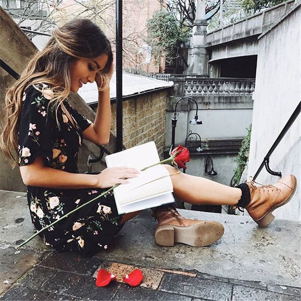 

black dress women's printed chiffon low collar big swing dress casual beach female, Black;gray