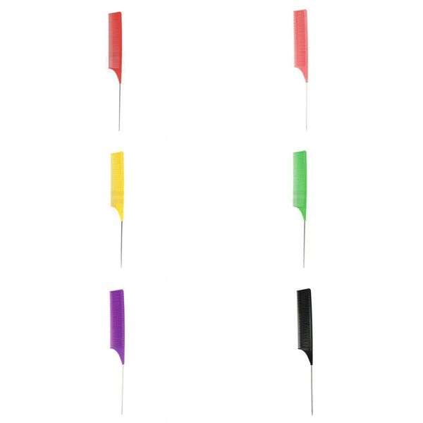 

6шт пластиковые односторонние секционные переплетения мелирование фольгирование волос гребень гребни, Silver