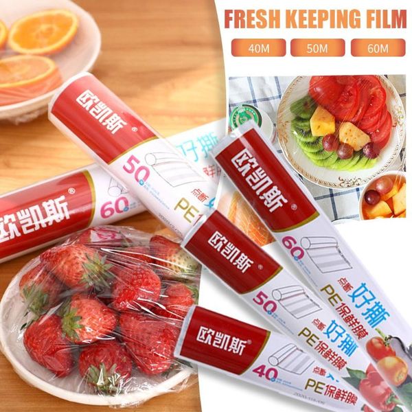 

packaging plastic bags wrap 1 roll kitchen fresh keeping heat saver bag vacuum fruit storage bag 40/50/60m #lr4