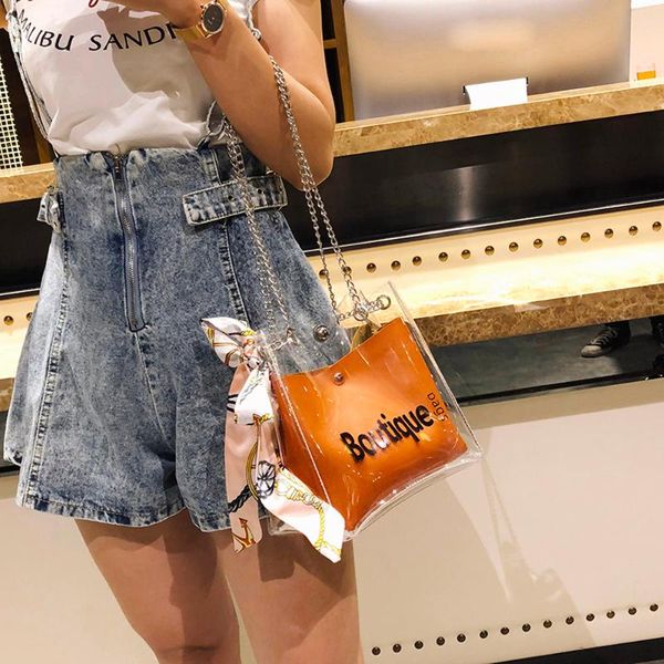 

molave handbags fashion letter transparent women's shoulder messenger bag beach bag casual shopping handbags luxury may26