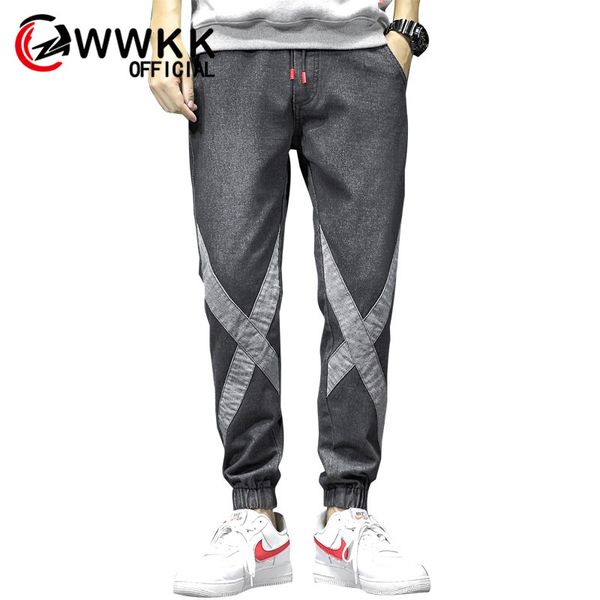 

autumn new men fashion new wide leg sport harem pants loose drawstring clothing elastic male stretchy wear esistant joggers pant, Black