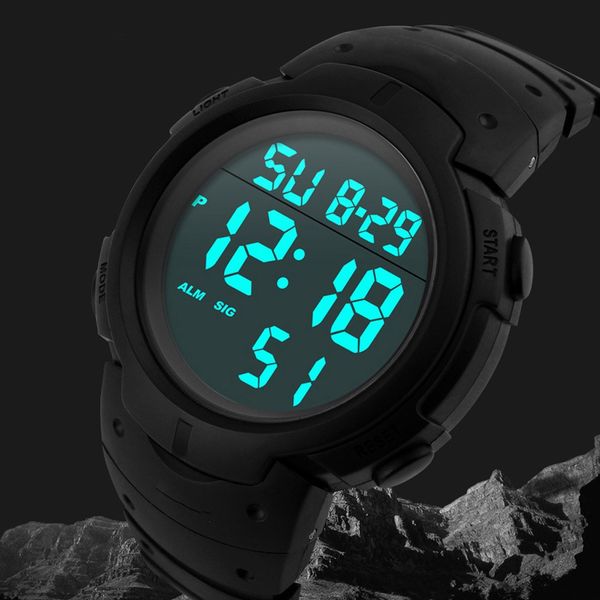 

gofuly men watch fashion waterproof men boy lcd digital satch date rubber sport wrist watch montre hombre relogio masculino, Slivery;brown