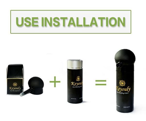 

keyouly hair fiber 25g and keyouly hair spray applicator kit cover bald area hair loss concealer
