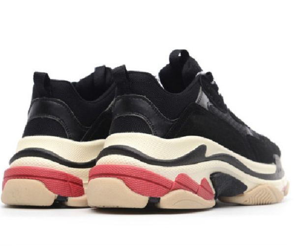 

2020 новая мода triple s dad shoes модные кроссовки triple-s zapatos зеленый черный серый белый красный прозрачная подошва мужчины женщины п, Black