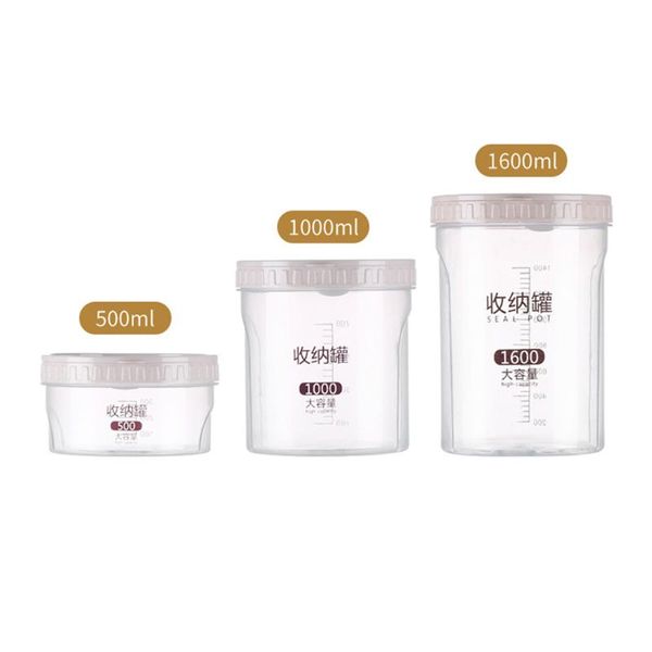 

500/1000 / 1600ml ящик для хранения с ложкой молока multigrain риса контейнер прозрачный резервуар sealed