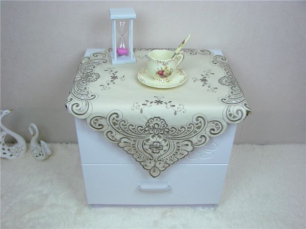 

modern luxury square satin jacquard table cloth embroidered kitchen tablecloth cover doilies pad christmas wedding decor