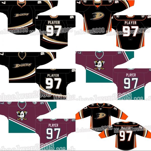 

anaheim ducks retro home jersey ryan getzlaf rickard rakell jakob silfverberg adam henrique nick ritchie gibson cam fowler selanne, Black;red